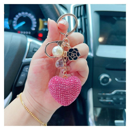 Full Diamond Heart Keychain Pendant
