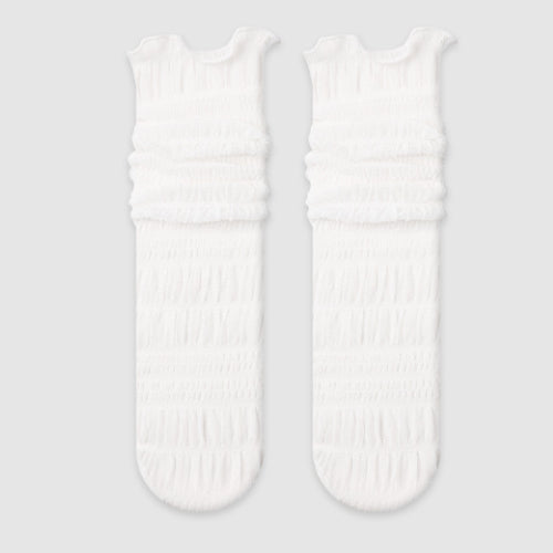 Minimalist Mesh Lace Trim Slouch Socks