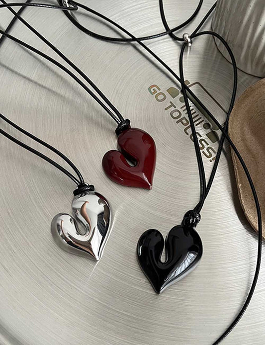 Minimalist Heart Pendant Adjustable Necklace