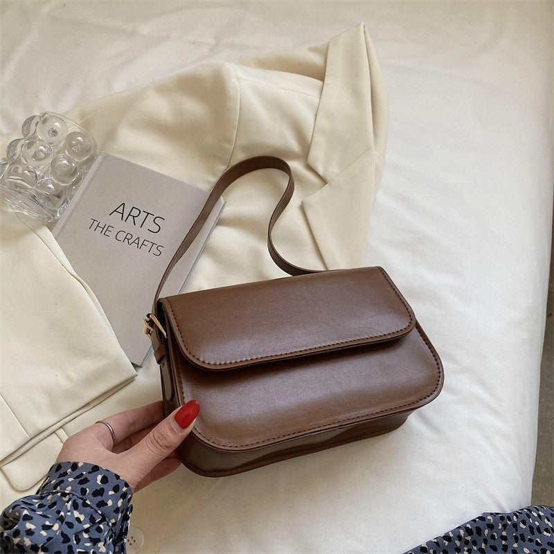 Leather Recreational Solid Simple Crossbody Bag