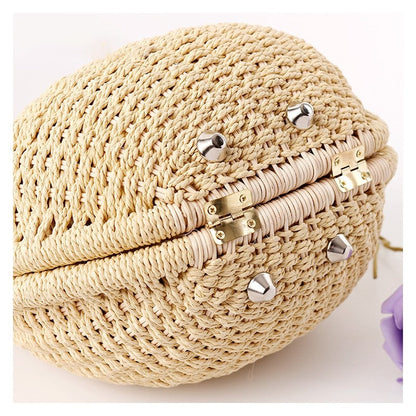 Fashion Rattan Weaving Hand Bag