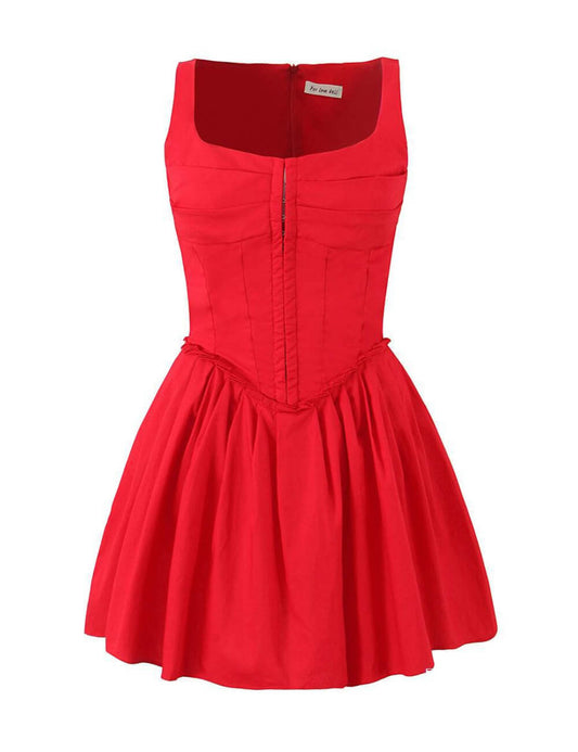 Solid Color Sexy Straps A-Line Dress