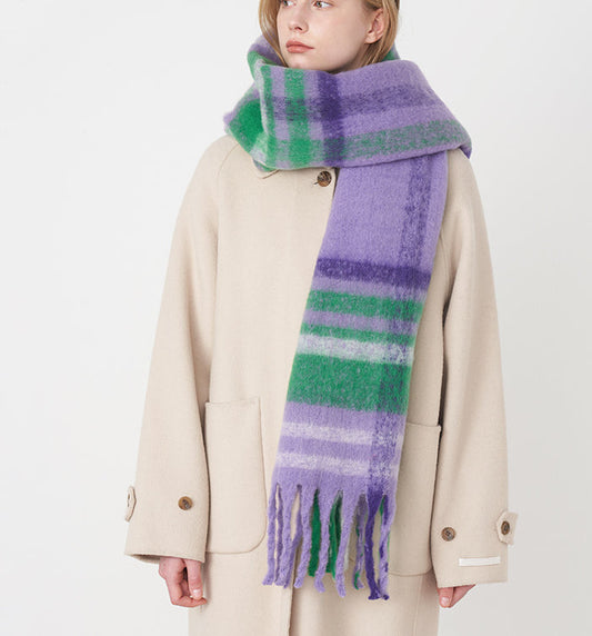 2+Vintage Contrast Color Soft Scarves