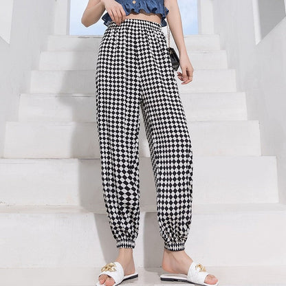 Elastic Waist Printed Baggy Harem Pants