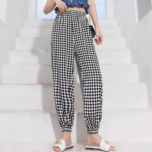 Elastic Waist Printed Baggy Harem Pants