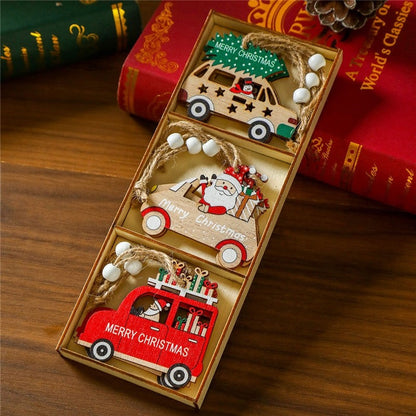 Cartoon Wooden Painted Pendant In Box