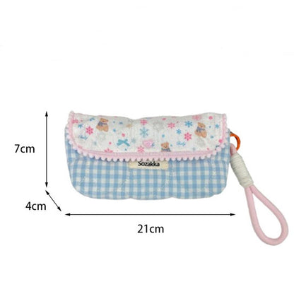 Cartoon Print Splice Portable Makeup Pencil Pouch