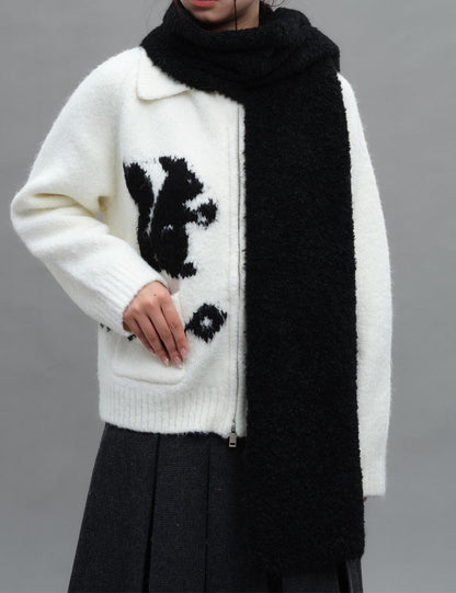 Knit Wool Blend Solid Color Winter Scarf