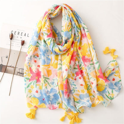 Colorful Tropical Plant Flower Beach Scarf