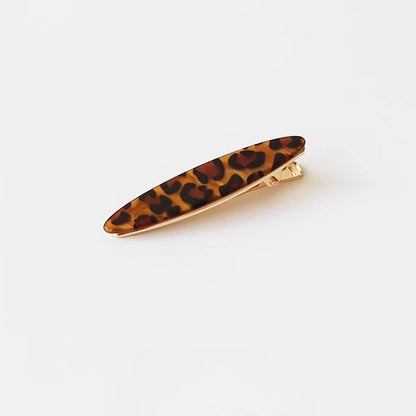 Leopard Print Wove Hair Clips