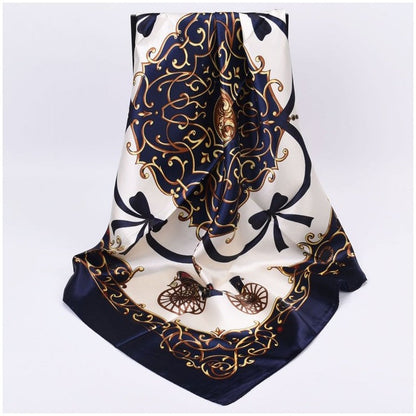 Carriage Printed Square Satin Scarf