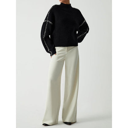 Stylish Long Sleeve Parisian Round-Neck Knitwear