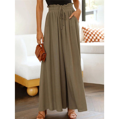 Baggy Elastic Waist Wide Leg Pants