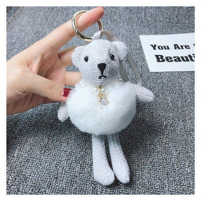 Cute Plush Knit Bear Keychain Pendant