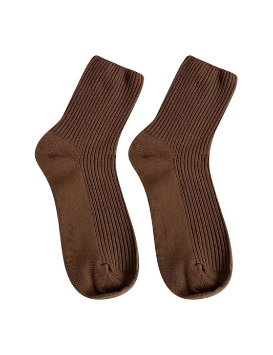 Cute Cotton Solid Color Crew Socks