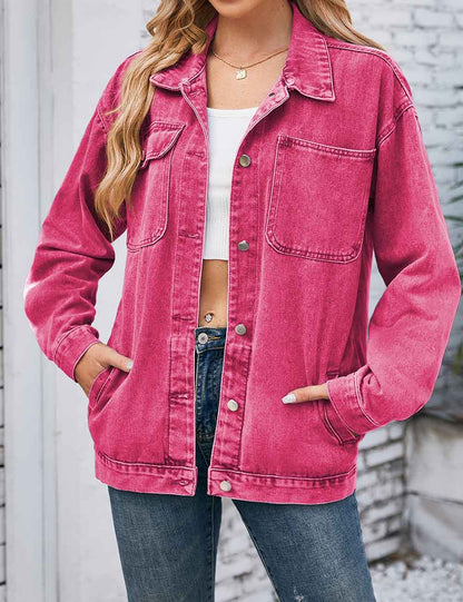 Vintage Long Sleeve Washed Denim Jacket