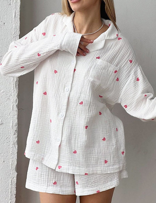 Love Print Casual Soft Homewear Sets