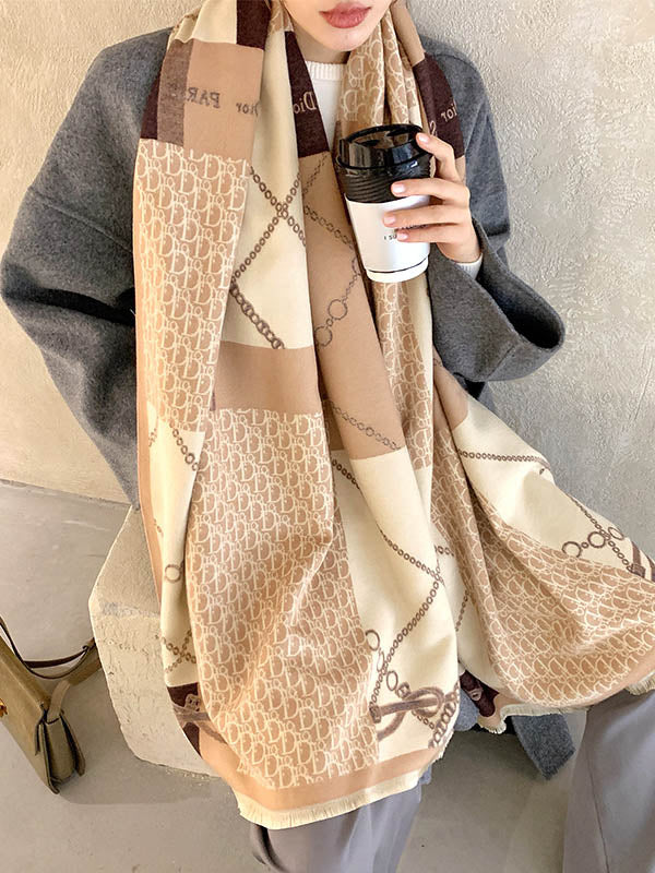 Imitation Cashmere Printed Double-Side Shawl Scarf