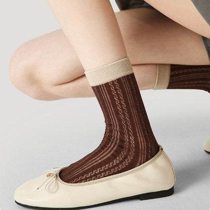 Mesh Jacquard Breathable Thin Socks