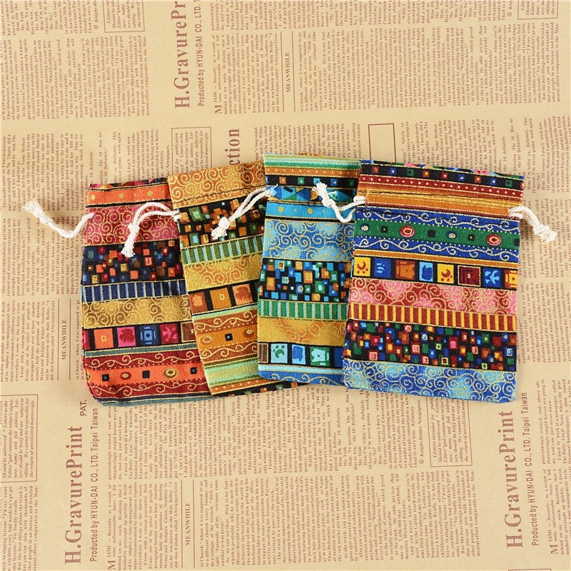 Ethnic Wind-Printed Bouquet Pocket Gift Packaging Bag