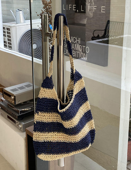 Large Beach Stripe Woven Bag