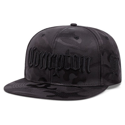 COMPTON Embroidered Flat Brim Baseball Cap Unisex Design