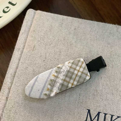 Plaid Color Block Geometric Hair Clip