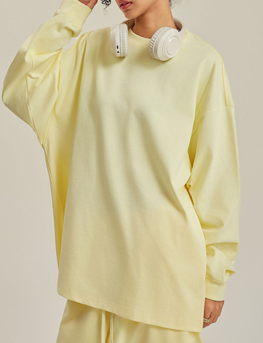 Casual Solid Color Long Sleeve Oversize Top