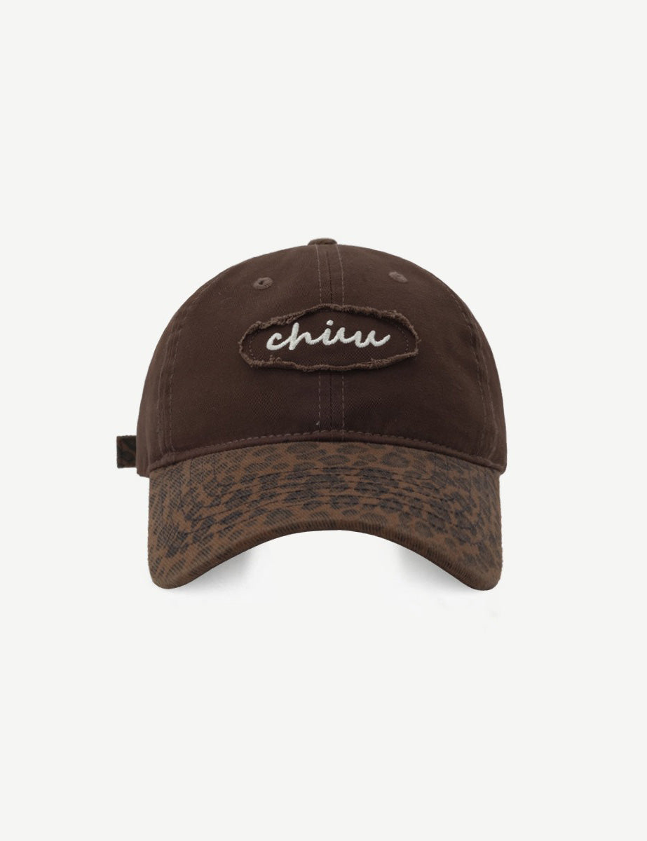 Leopard Splicing Letter Embroidered Baseball Caps