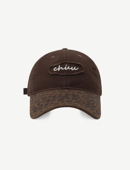 Leopard Splicing Letter Embroidered Baseball Caps