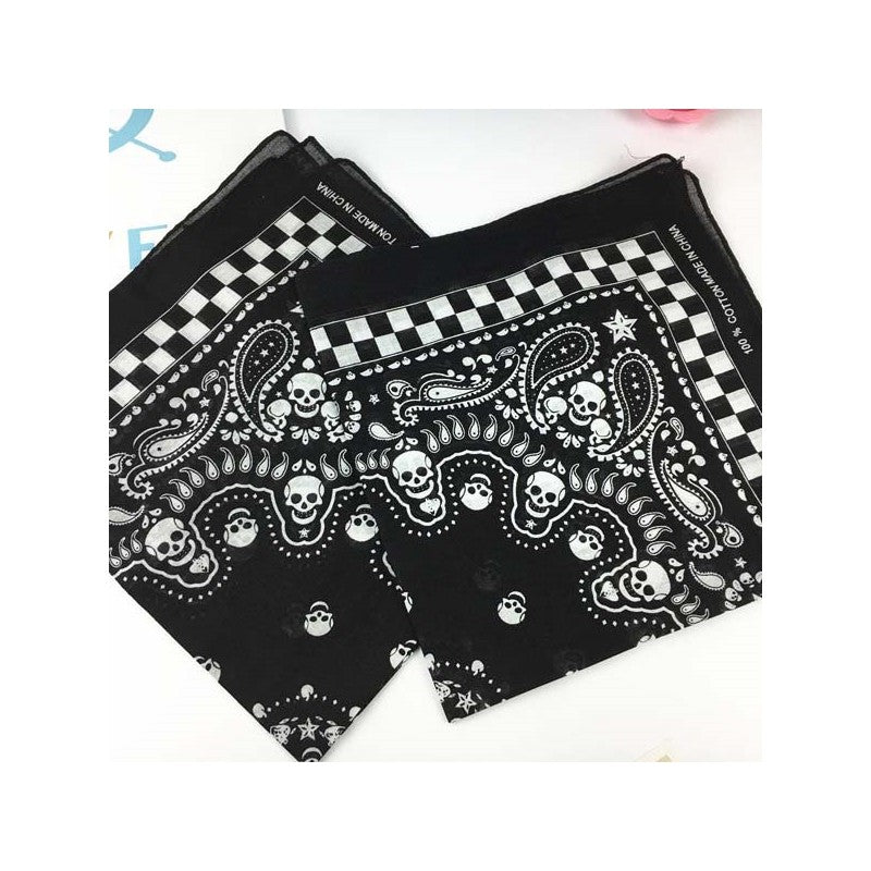 Skull Geo Printed Square Head Scarf