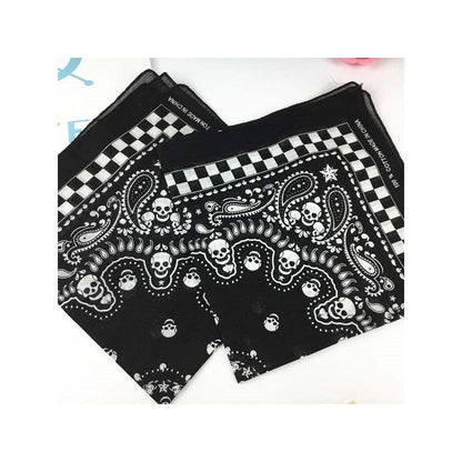 Skull Geo Printed Square Head Scarf