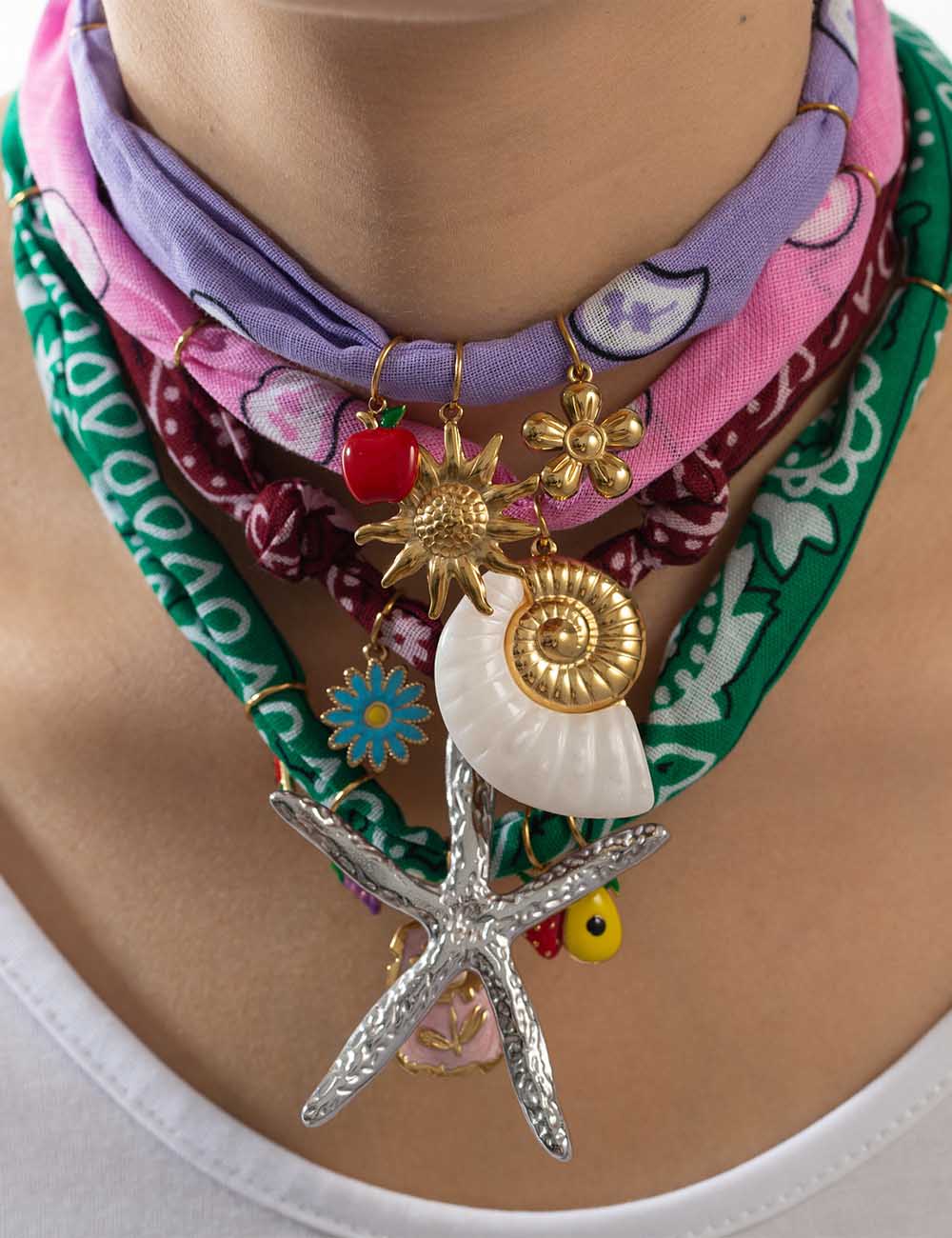 Trendy Ocean Style Pendant Scarf Necklace