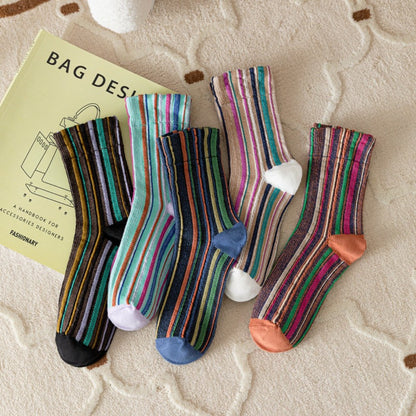 Bohemian Vertical Striped Socks