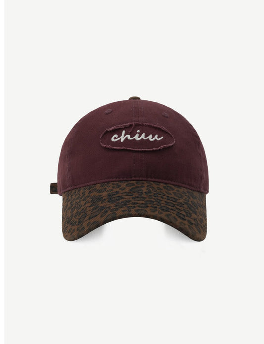 Leopard Splicing Letter Embroidered Baseball Caps