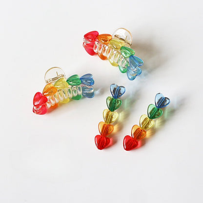 Gradient Color Love Cute Hair Clips