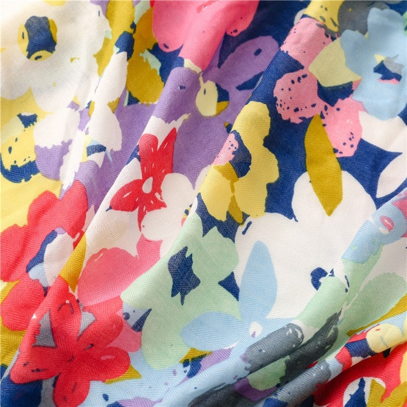 Fashion Tropical Botanical Camouflage Floral Scarf