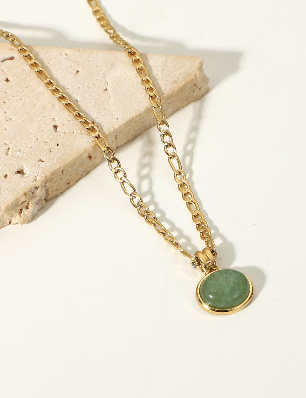 Green Gemstone Pendant Vintage Necklace