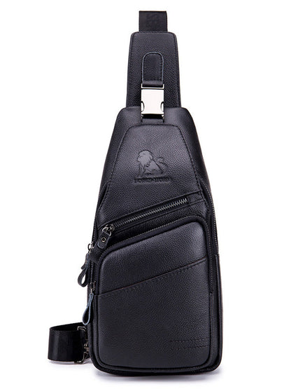 Multi-layer Pocket Leather Casual Crossbody Shoulder Bag