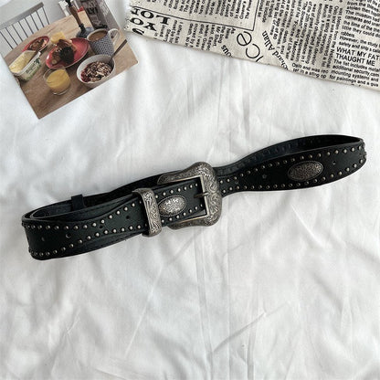 Vintage Metal Punk Adjustable Waist Belt