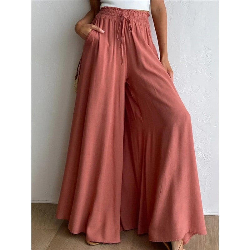 Baggy Elastic Waist Wide Leg Pants