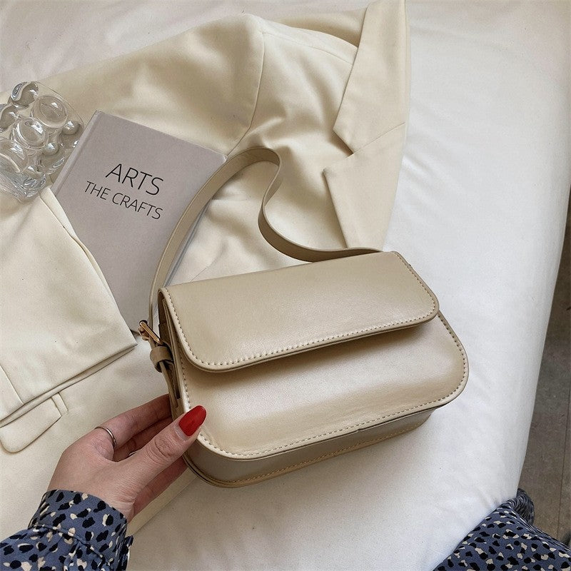 Leather Recreational Solid Simple Crossbody Bag