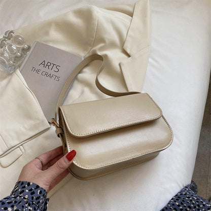 Leather Recreational Solid Simple Crossbody Bag