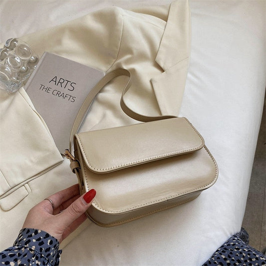 Leather Recreational Solid Simple Crossbody Bag