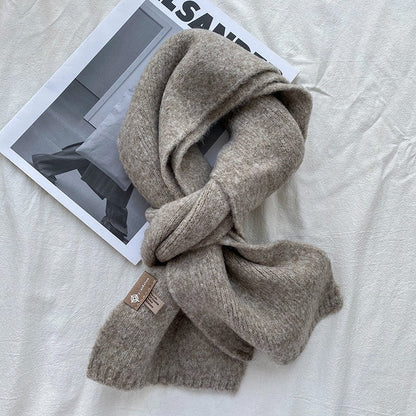 Solid Color Knitted Woolen Scarf