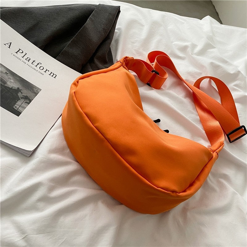 Causal Solid Color Oxford Crossbody Bag