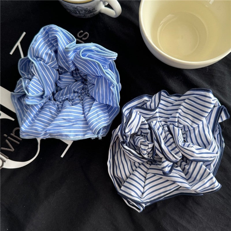 Wide Contrast Stripe Hair Scrunchie