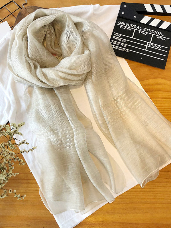 Silk Solid Vintage See-Through Fashion Scarf