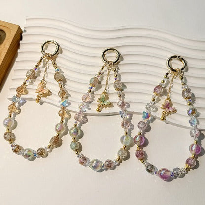 Chic Butterfly Crystal Beaded Charms Keychain