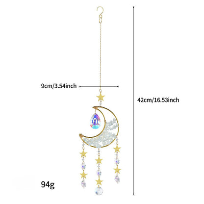 Colorful Stone Moon Crystal Home Hangings